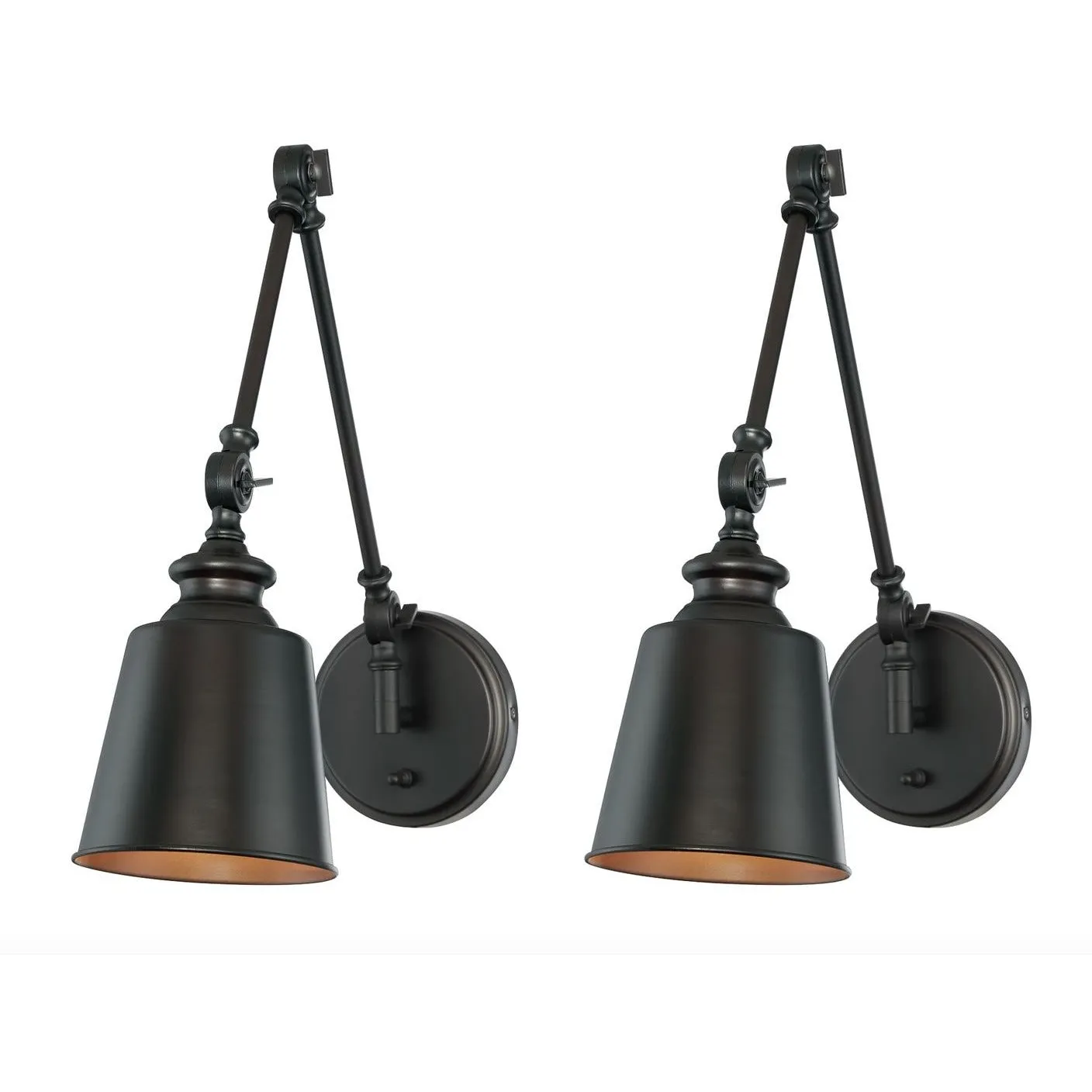 1-Light Adjustable Wall Sconce (Set of 2)