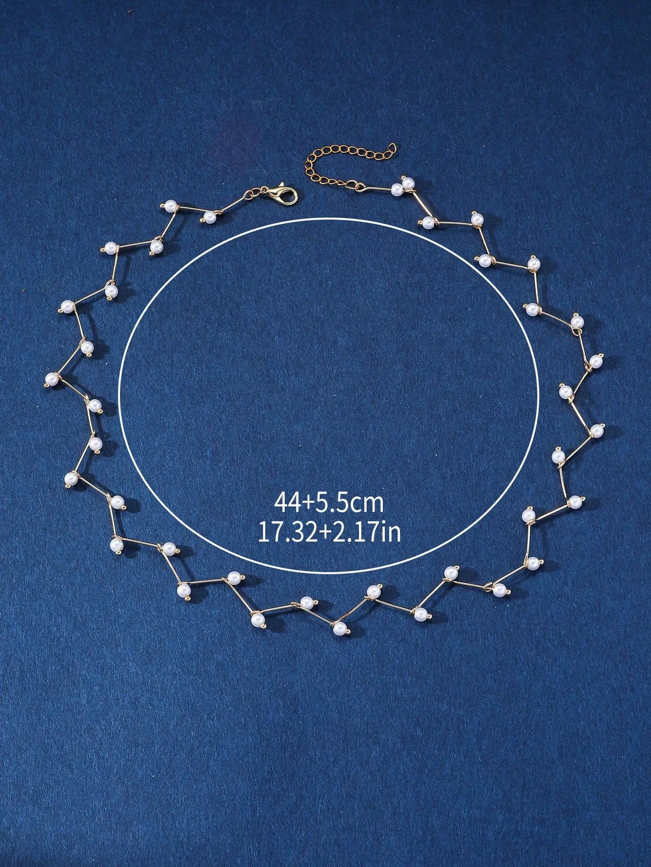 1pc Fashionable Zinc Alloy Faux Pearl Decor Necklace For Women For Daily Decoration