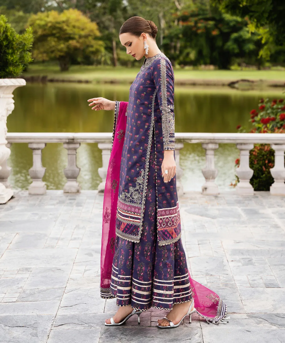 3 Piece - Embroidered Silk Suit