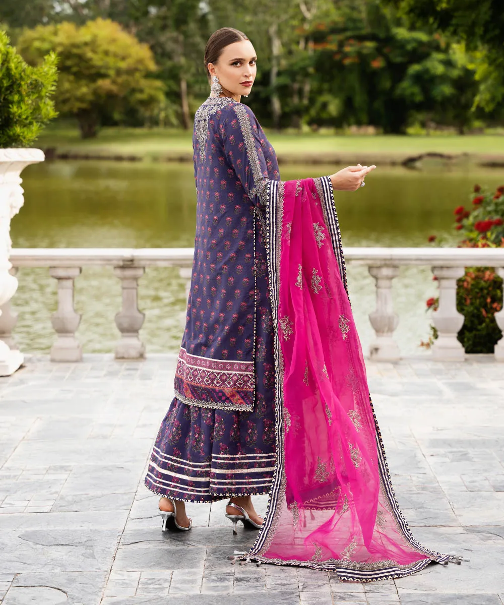 3 Piece - Embroidered Silk Suit