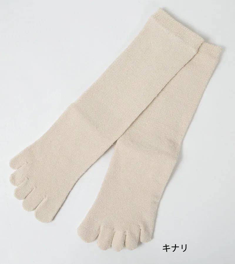 5本指ソックス レディース シルク クルーソックス 22-24cm (靴下 5本指 ソックス 蒸れない 日本製 5本指靴下 五本指ソックス)