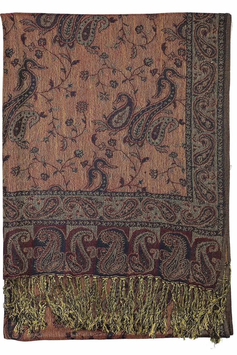 Achillea Navy Reversible Paisley Pashmina