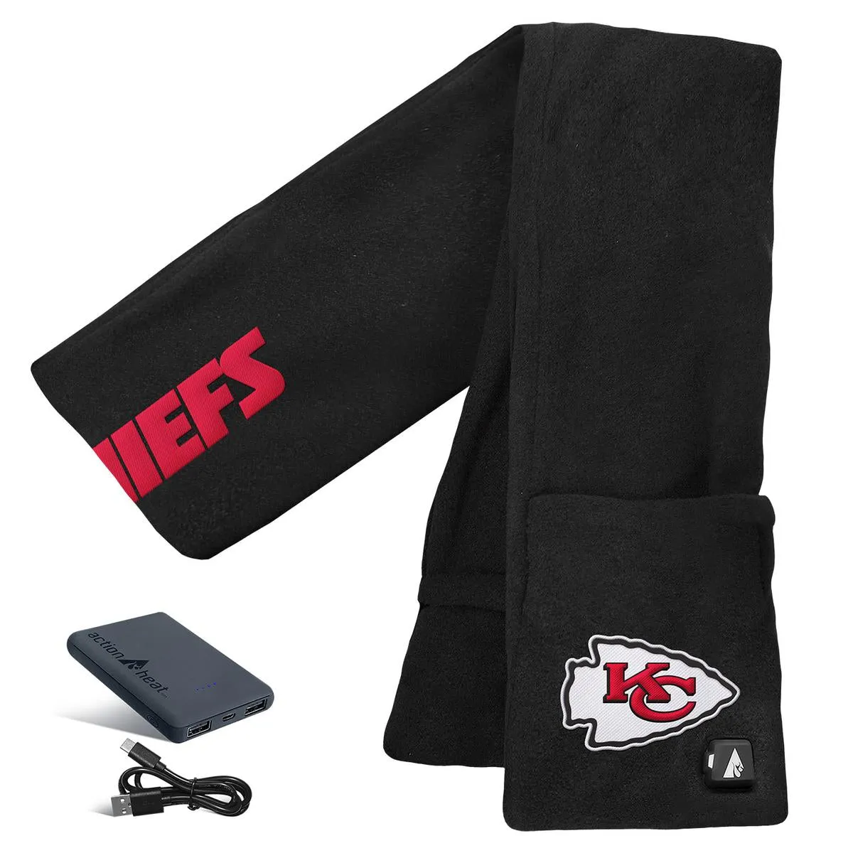 Kansas City Chiefs ActionHeat 5V Battery-Powered Heated Scarf - Ultimate Warmth and Team Spirit Accessory