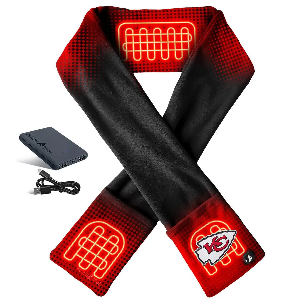 Kansas City Chiefs ActionHeat 5V Battery-Powered Heated Scarf - Ultimate Warmth and Team Spirit Accessory