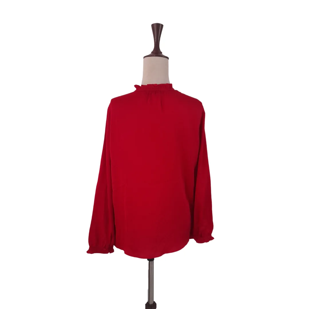 Ann Taylor Red Satin Blouse | Gently Used |