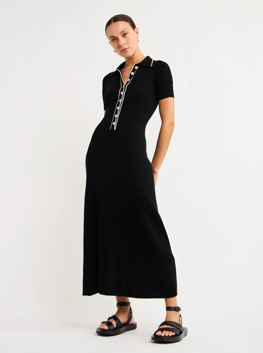 Anna Quan Penelope Dress in Raven w/ Silence Trim