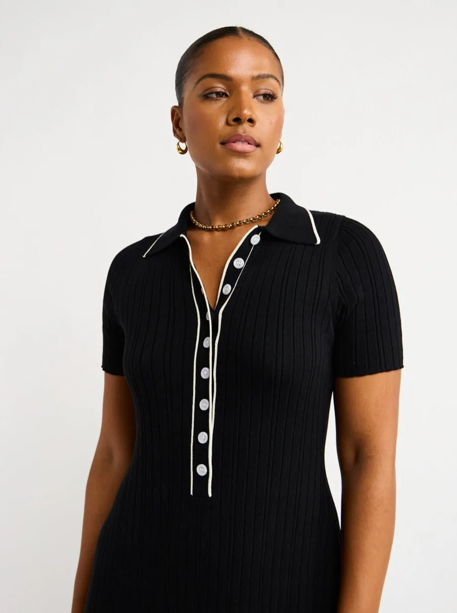 Anna Quan Penelope Dress in Raven w/ Silence Trim