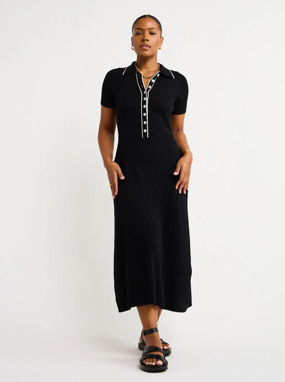 Anna Quan Penelope Dress in Raven w/ Silence Trim