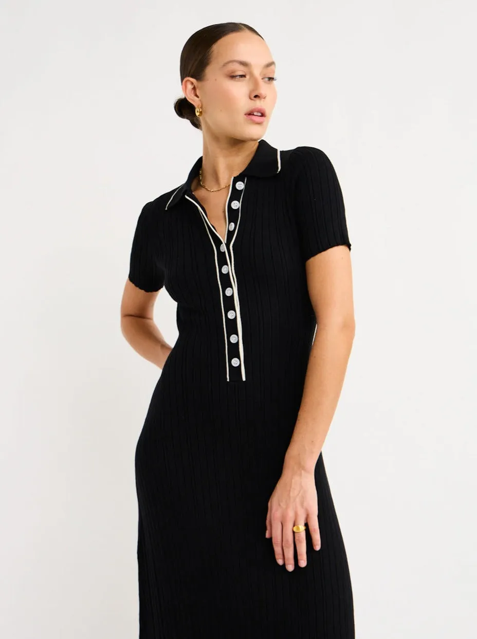 Anna Quan Penelope Dress in Raven w/ Silence Trim