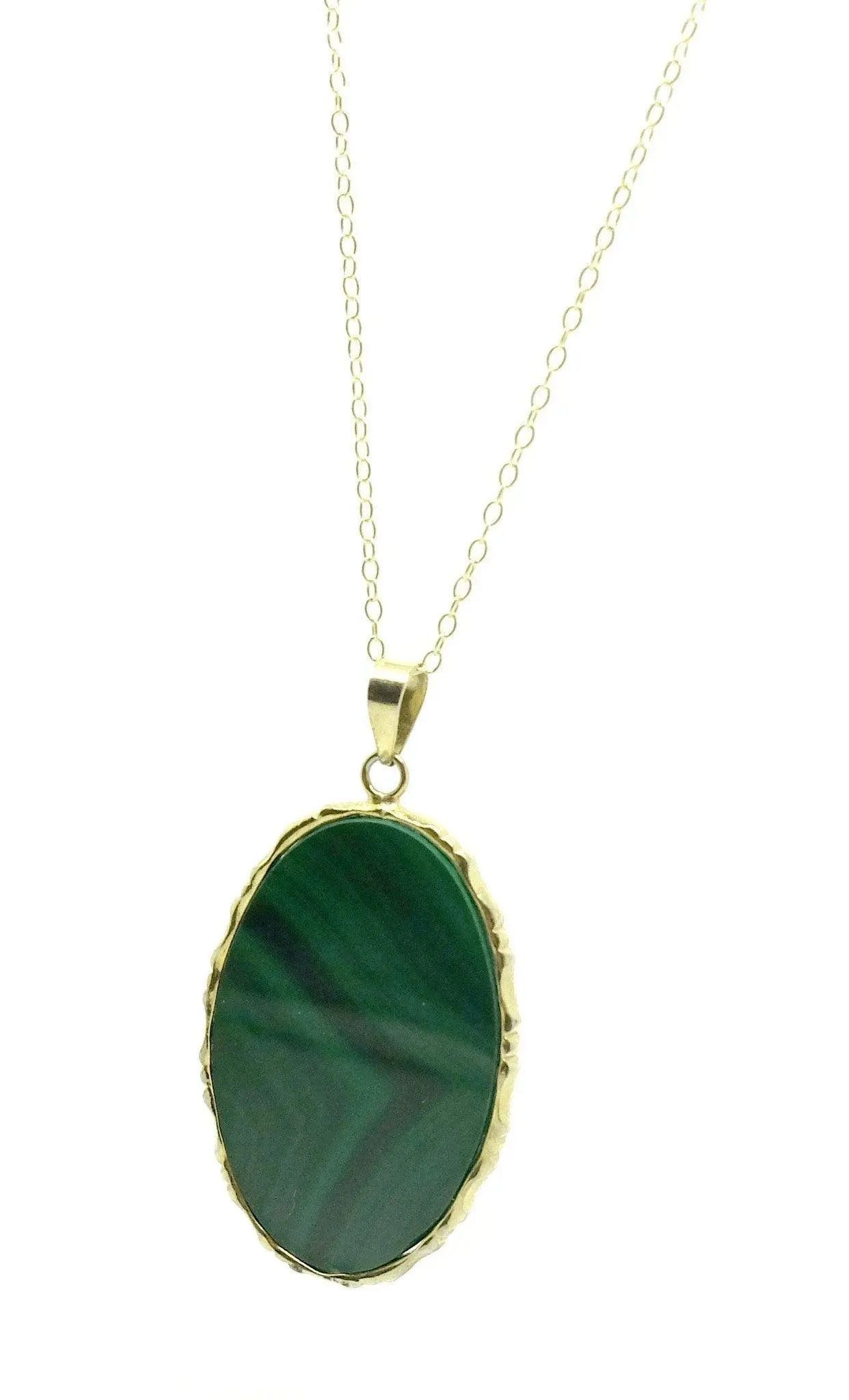 Antique Victorian (1837-1901) Scottish Moss Agate Slice Pendant Necklace