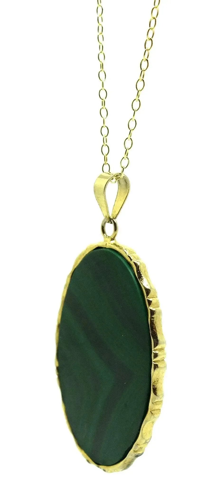 Antique Victorian (1837-1901) Scottish Moss Agate Slice Pendant Necklace