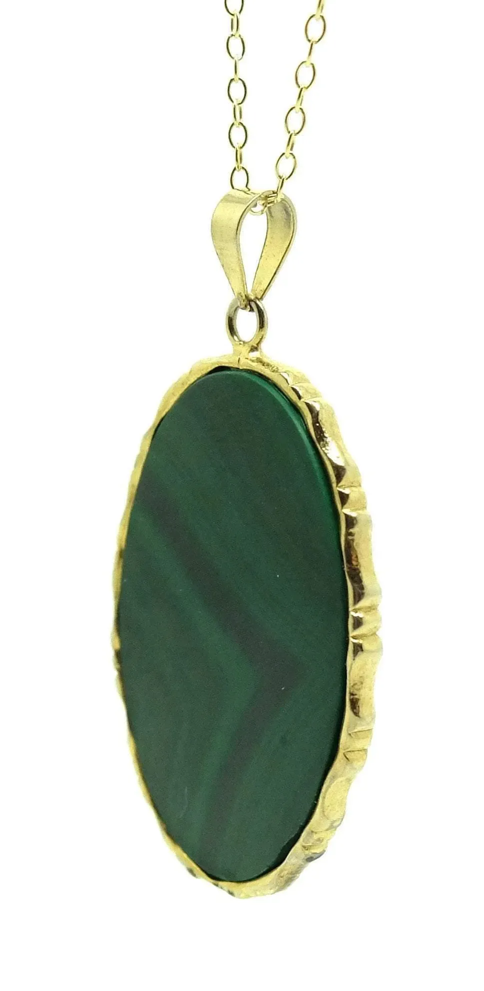 Antique Victorian (1837-1901) Scottish Moss Agate Slice Pendant Necklace
