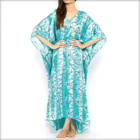 Aqua Printed Long Kaftan