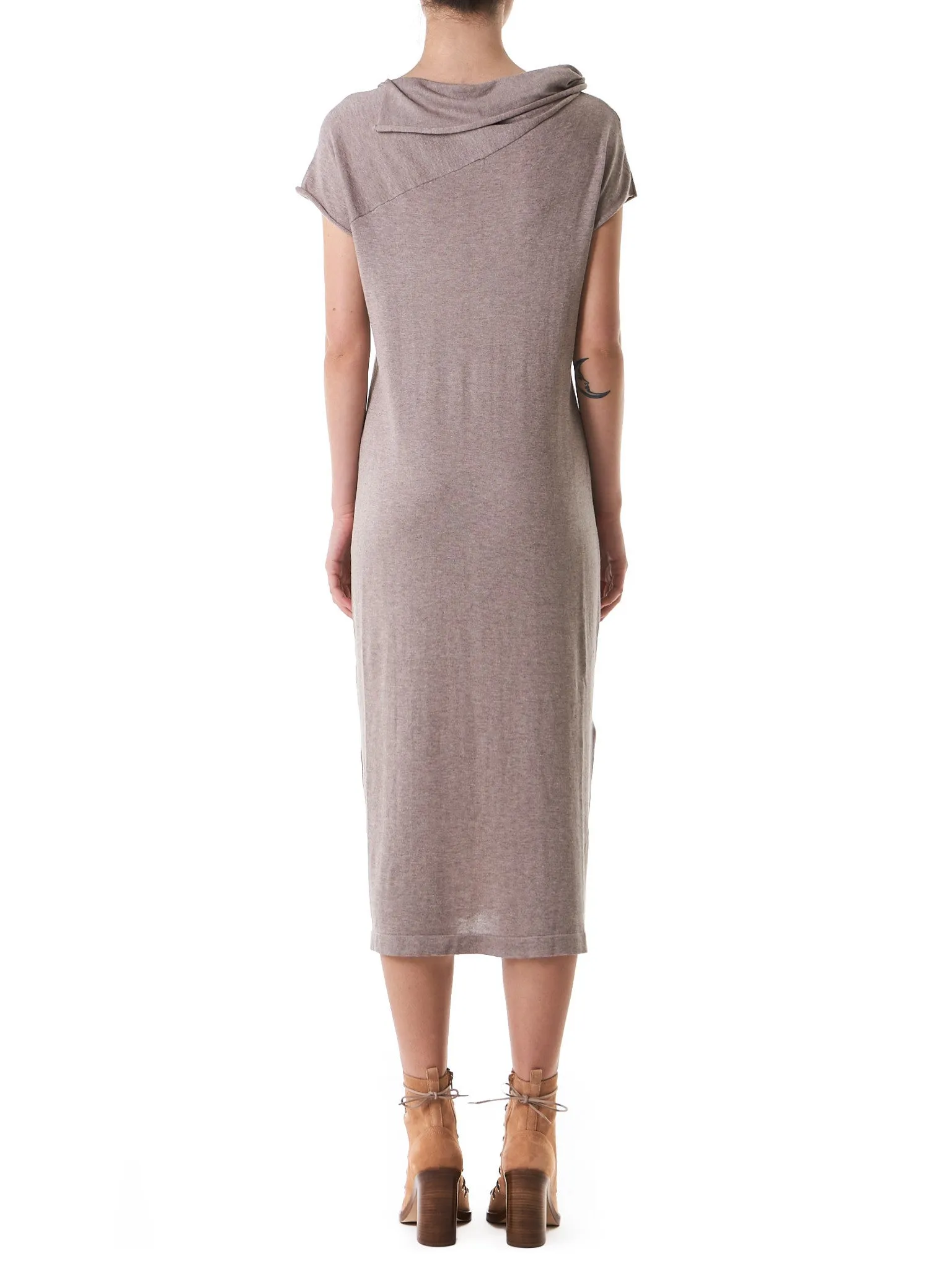 Asymmetric Cowled Dress (DM055-ECAR-BLUSH)