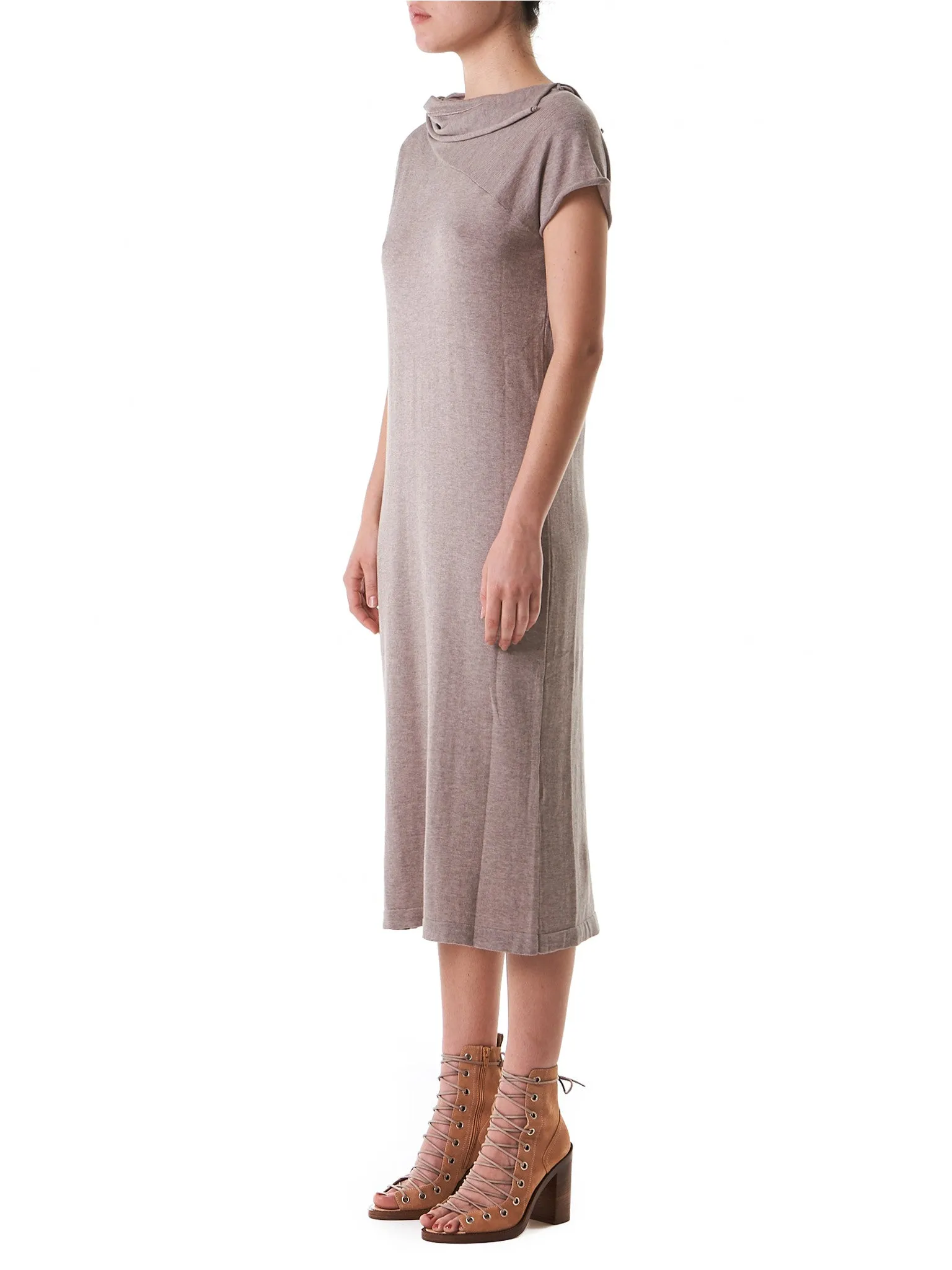 Asymmetric Cowled Dress (DM055-ECAR-BLUSH)