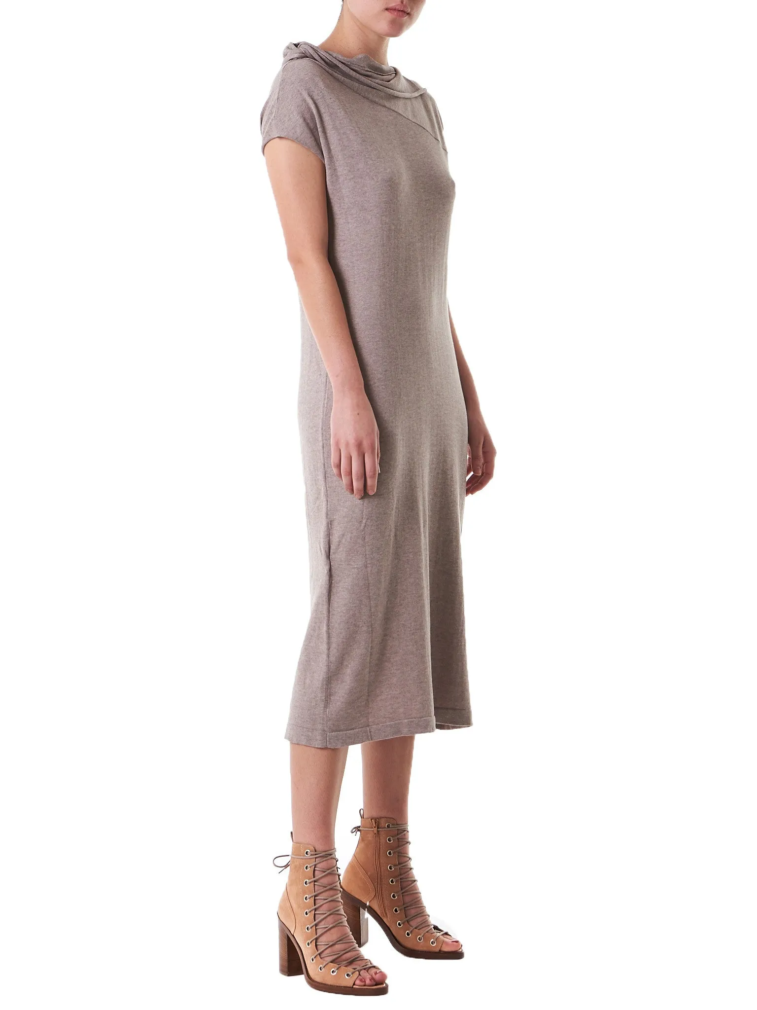 Asymmetric Cowled Dress (DM055-ECAR-BLUSH)