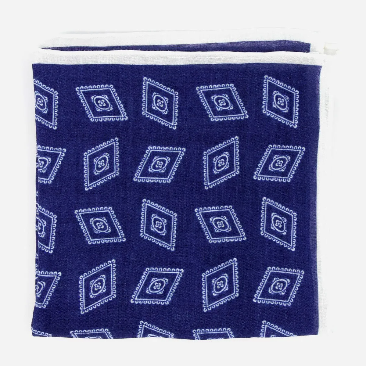Bali Medallion Blue Pocket Square
