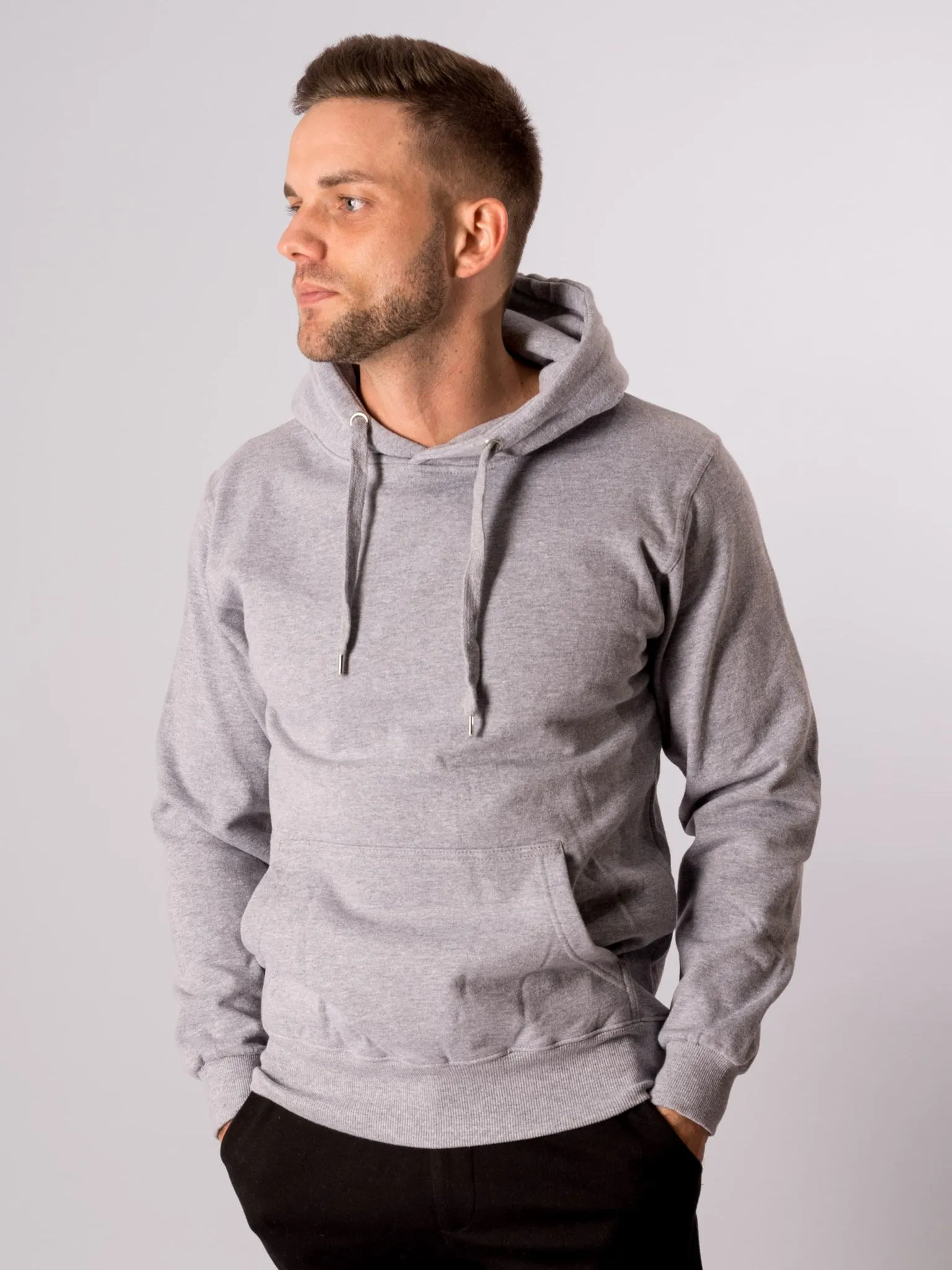 Basic hoodie - Oxford Grå