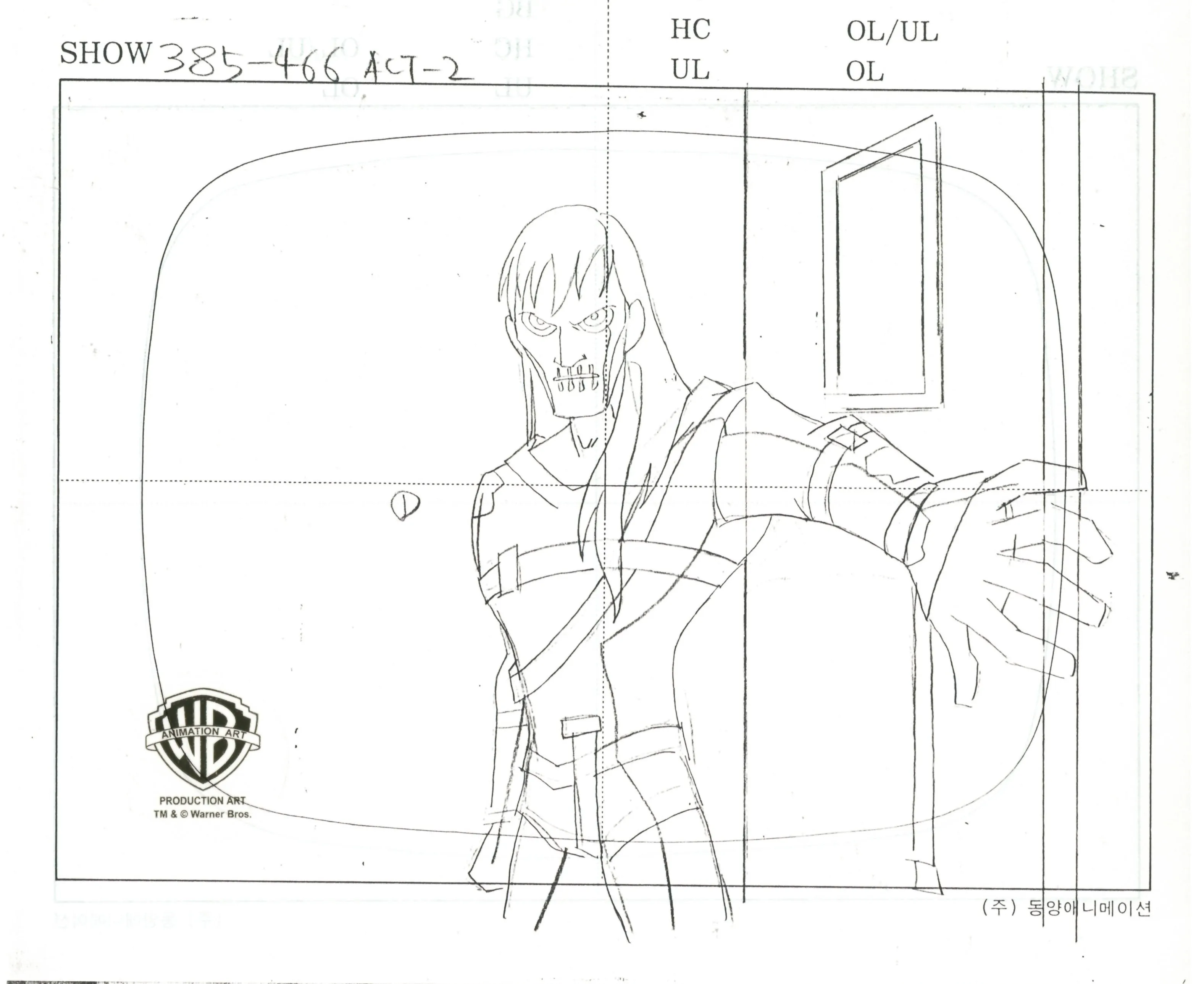 Batman Beyond Original Production Cel on Original Background with Matching Drawings: Terminal, Tayko, Weasel, Trey