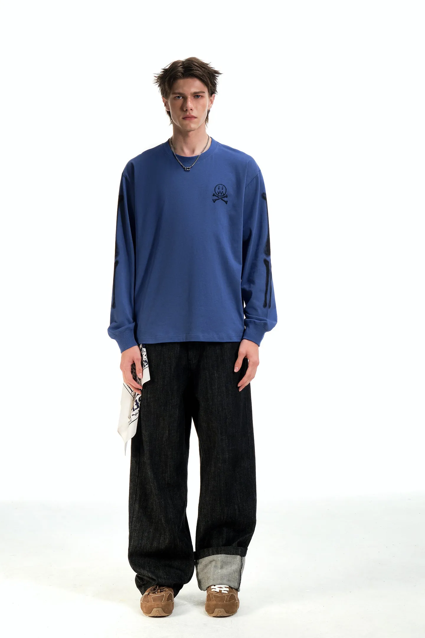 BEASTER Ghost Face Fun Print Casual Sweatshirt