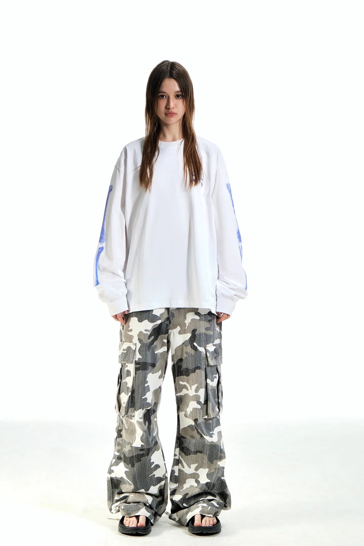 BEASTER Ghost Face Fun Print Casual Sweatshirt