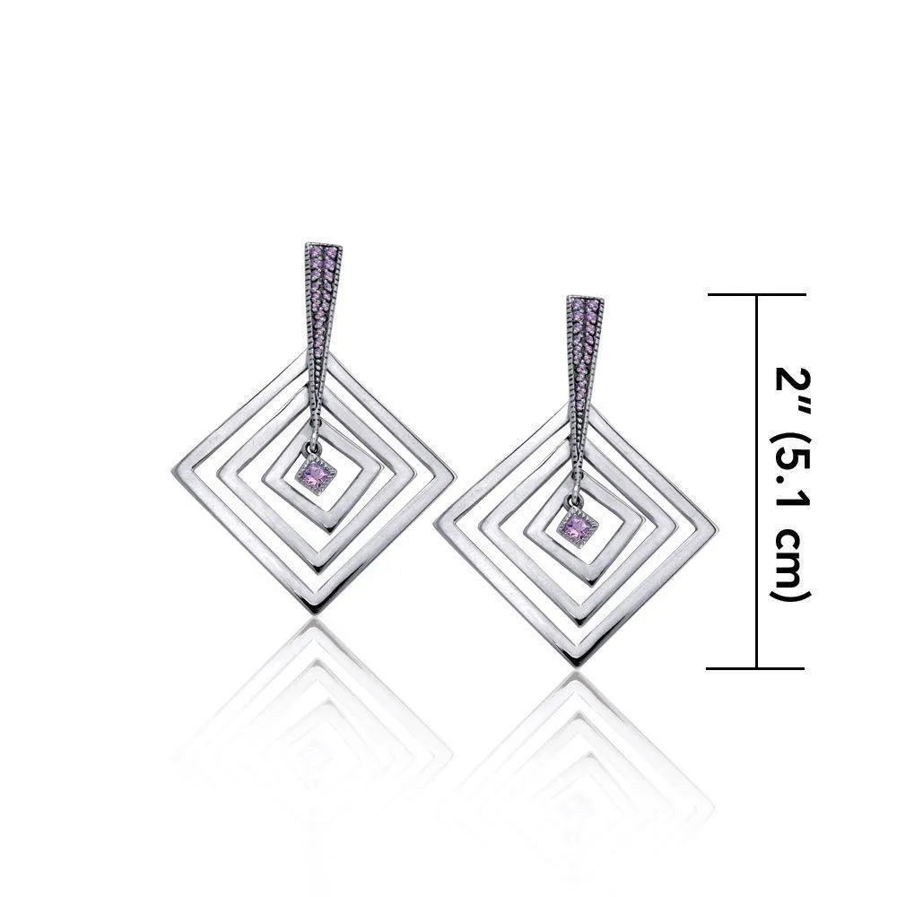 Beauty in Harmony ~ Sterling Silver Elegant Earrings Jewelry TER1018-White Cubic Zirconia