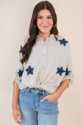 Beige Star Top