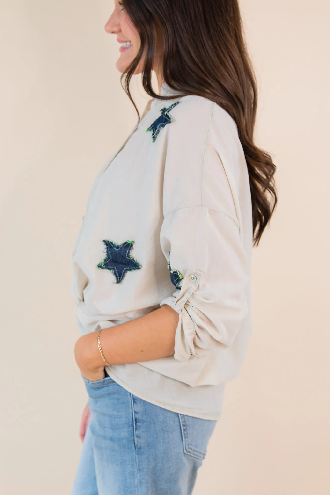Beige Star Top