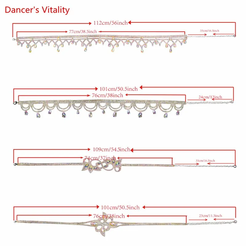 Belly Dance Belt Diamond-Studded Manual Waist Chain Oriental Dancing Female Adult Temperament Rhinestone Performance Accessories