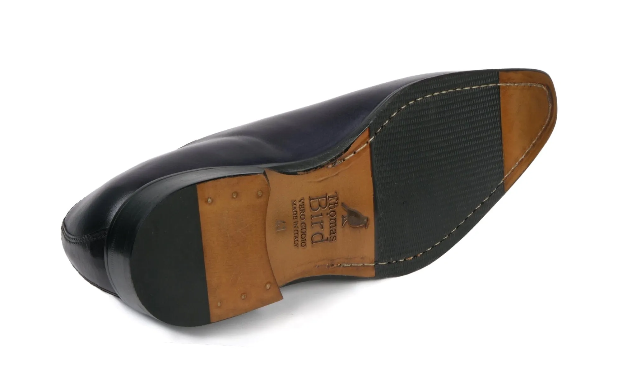 Premium Benson Wholecut Oxford Shoes - Deep Blue Leather Finish