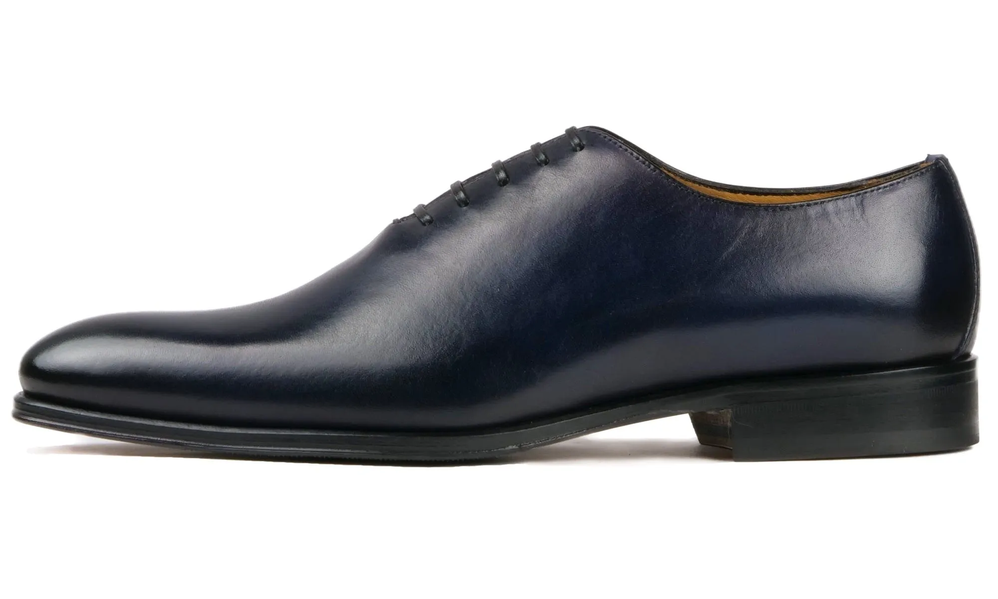 Premium Benson Wholecut Oxford Shoes - Deep Blue Leather Finish