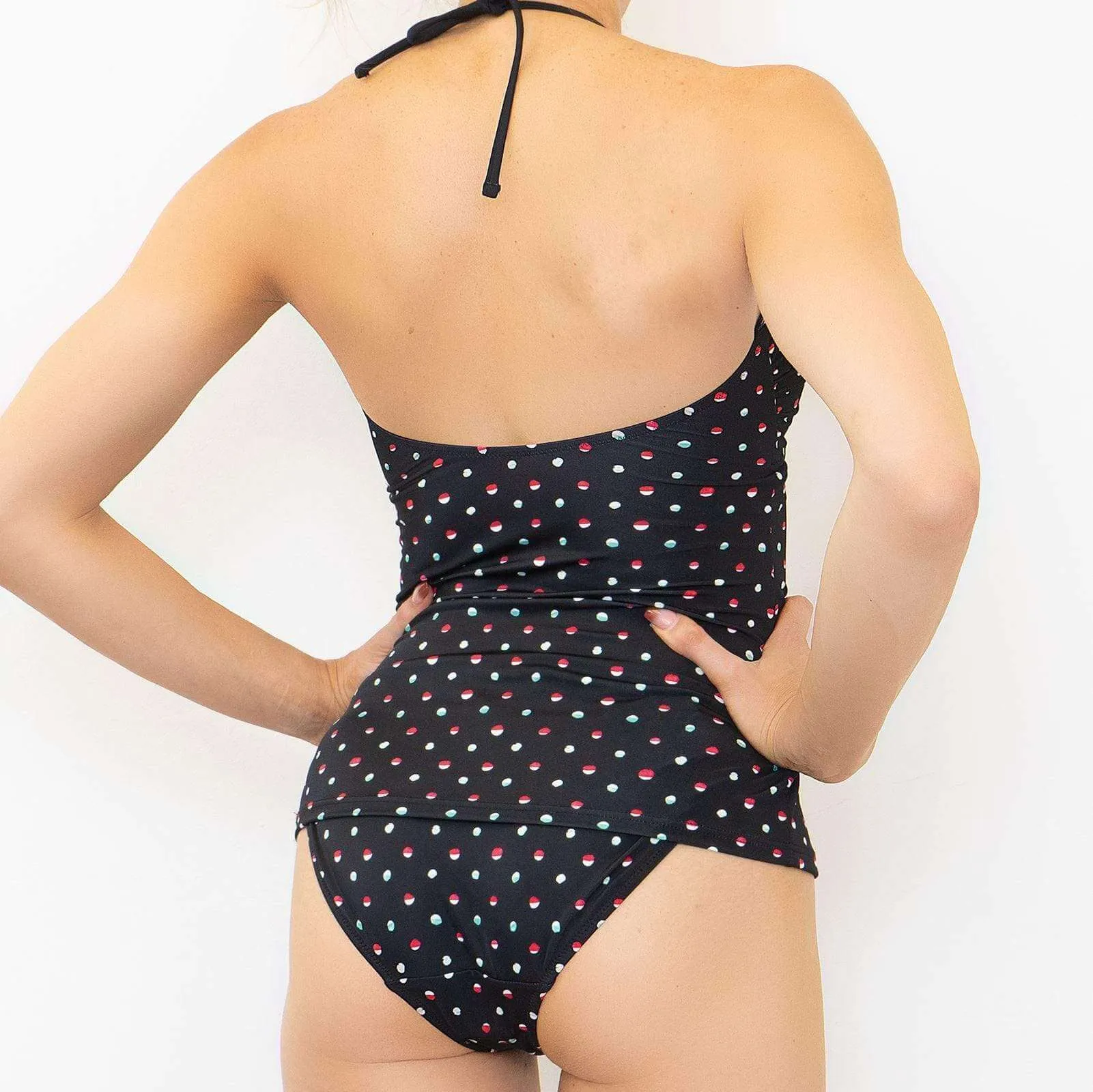Black Polka Dot Spotty Bikini Bottom Brief for Women