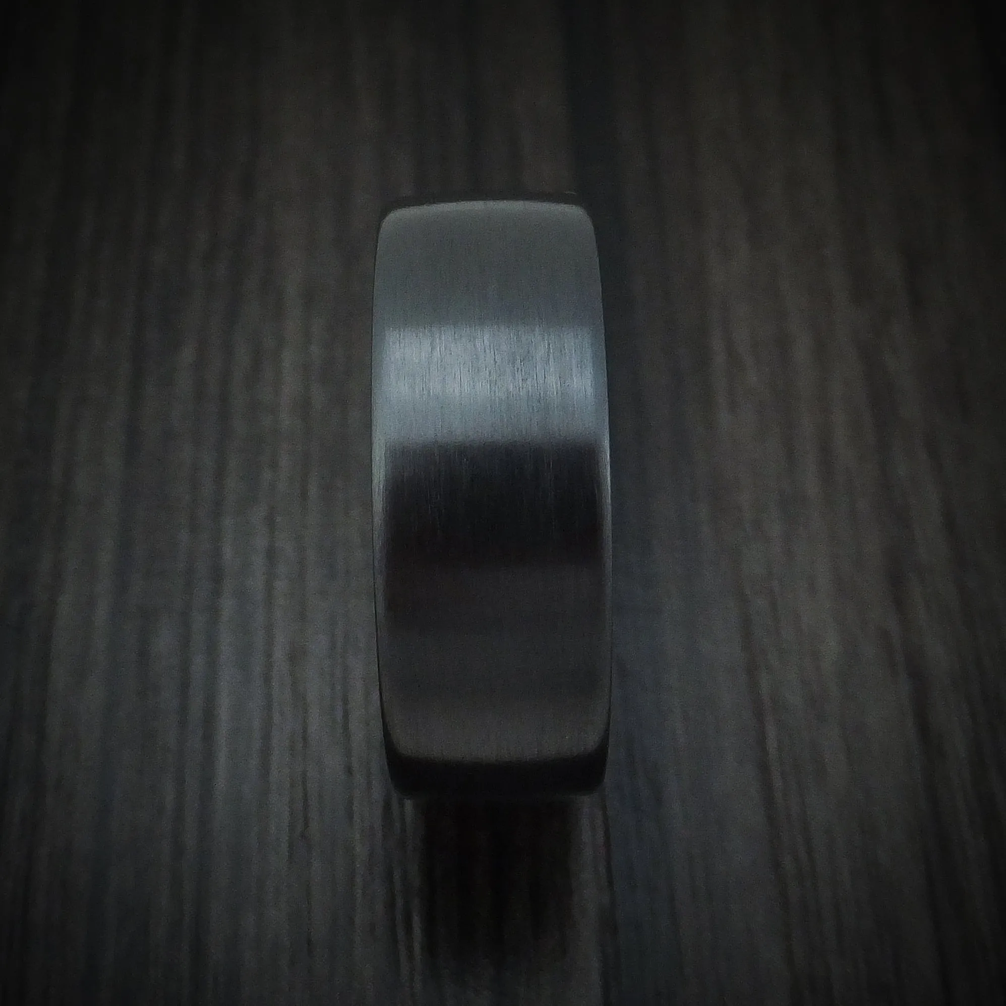 Black Titanium and 14K Rose Gold Men's Ring