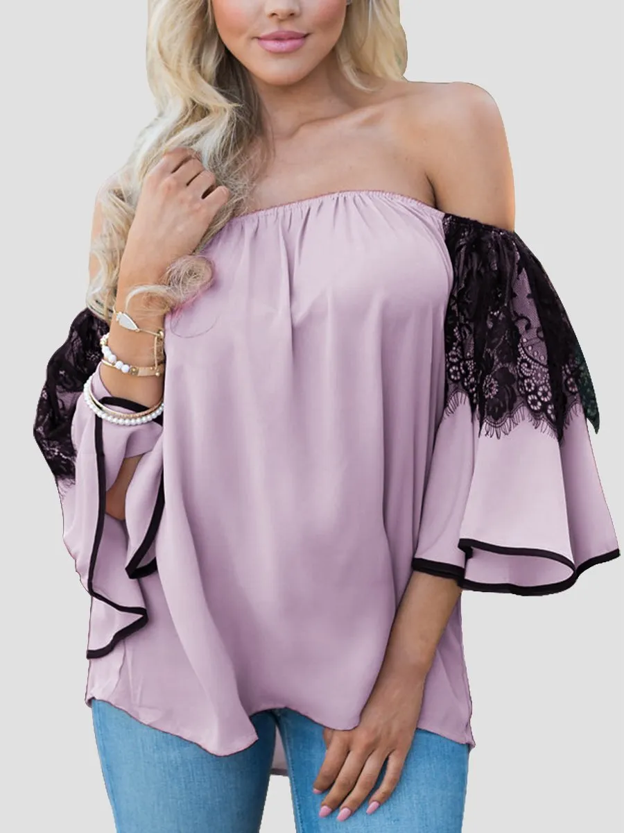Blouse à Manches Évasées Vert