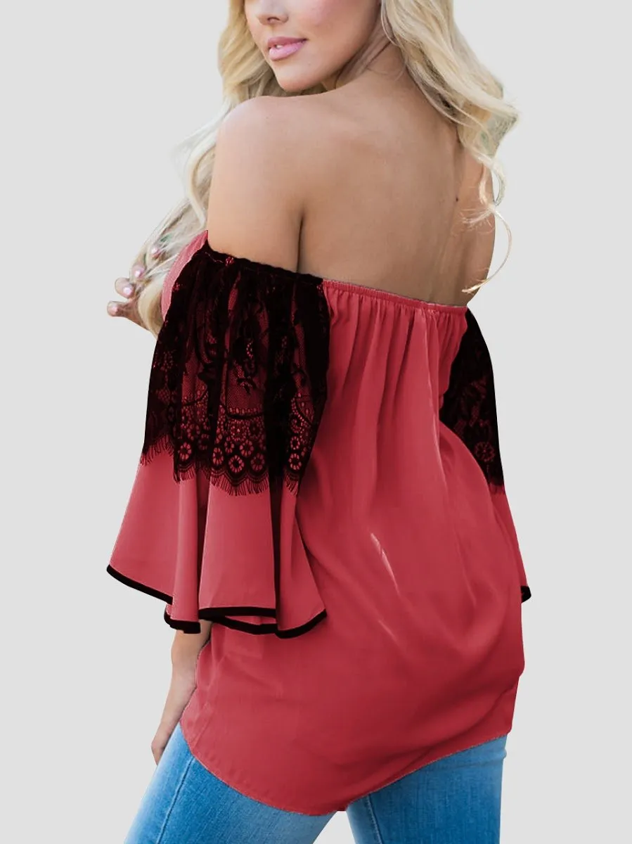 Blouse à Manches Évasées Vert