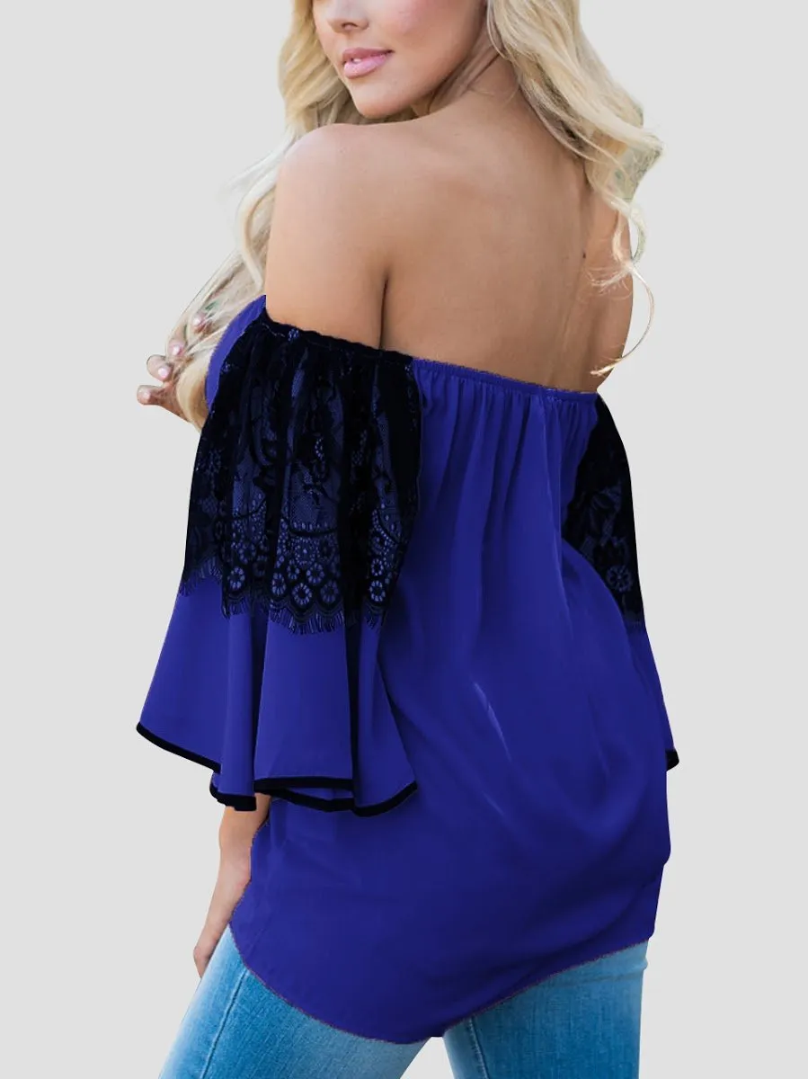 Blouse à Manches Évasées Vert