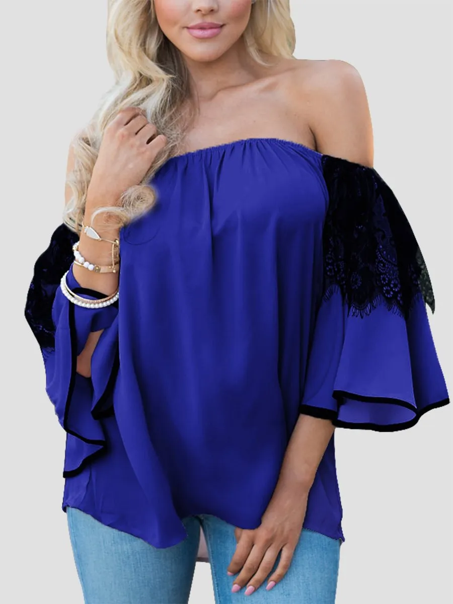 Blouse à Manches Évasées Vert