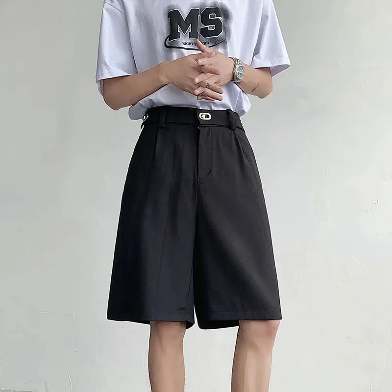 BONSIR   -  Summer Suit Shorts Men Fashion Social Mens Dress Shorts Korean Business Casual Black Shorts Mens Office Formal Shorts M-2XL