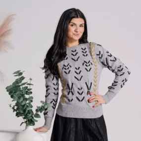 Braid Weave Sweater Grey
