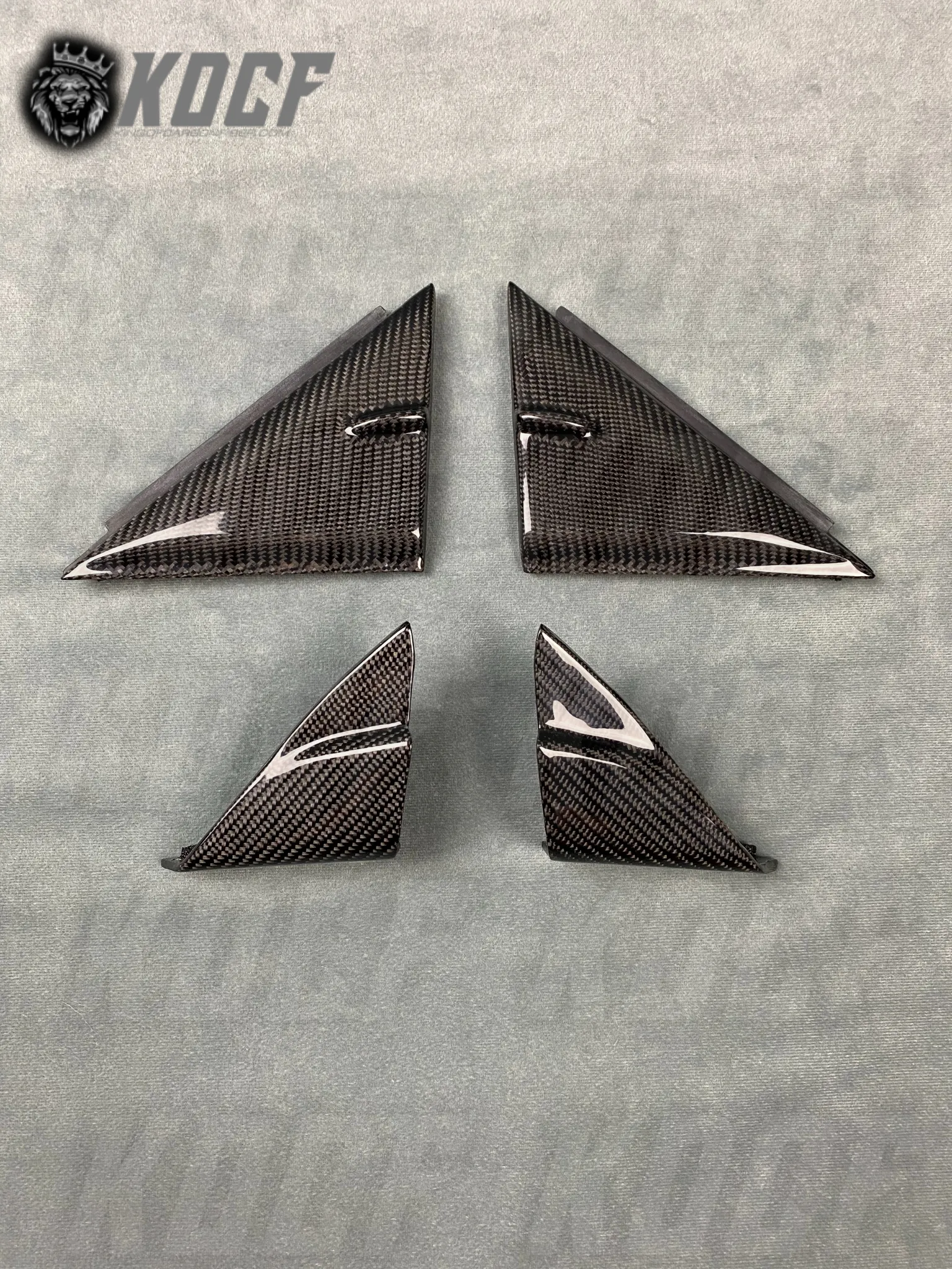 Bundle Exterior & Interior Mirror Door Triangle Carbon Fiber 2018-2024 Toyota Camry Compatible