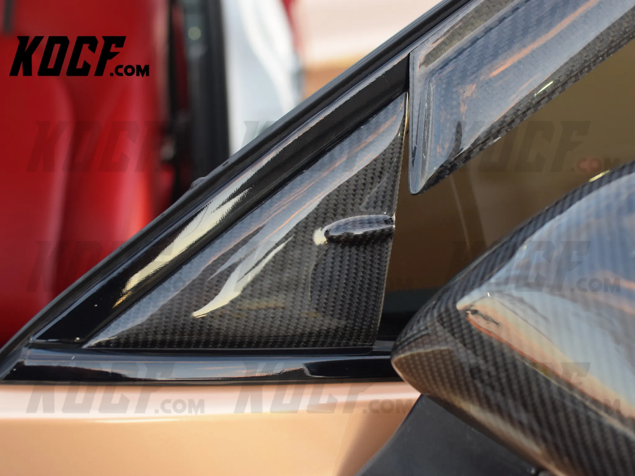 Bundle Exterior & Interior Mirror Door Triangle Carbon Fiber 2018-2024 Toyota Camry Compatible