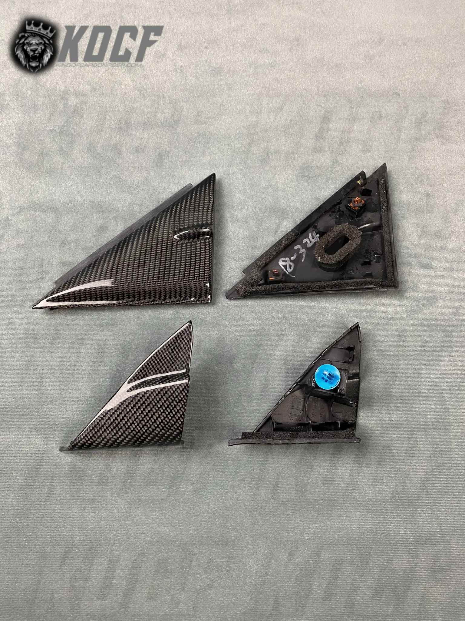 Bundle Exterior & Interior Mirror Door Triangle Carbon Fiber 2018-2024 Toyota Camry Compatible