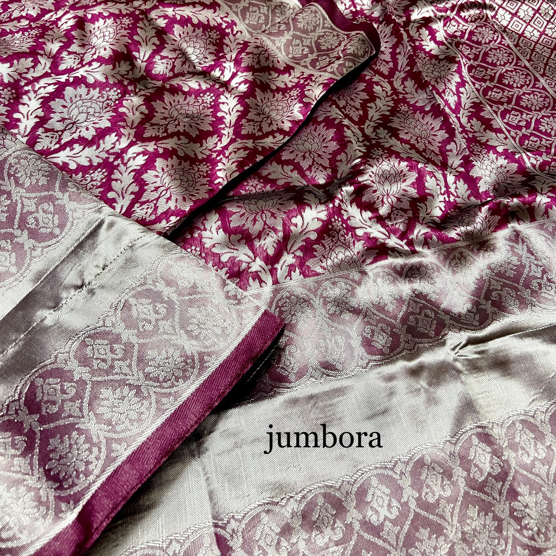 Burgundy Wine Color Brocade Banarasi Tanchoi Silk Saree with Stitched Blouse