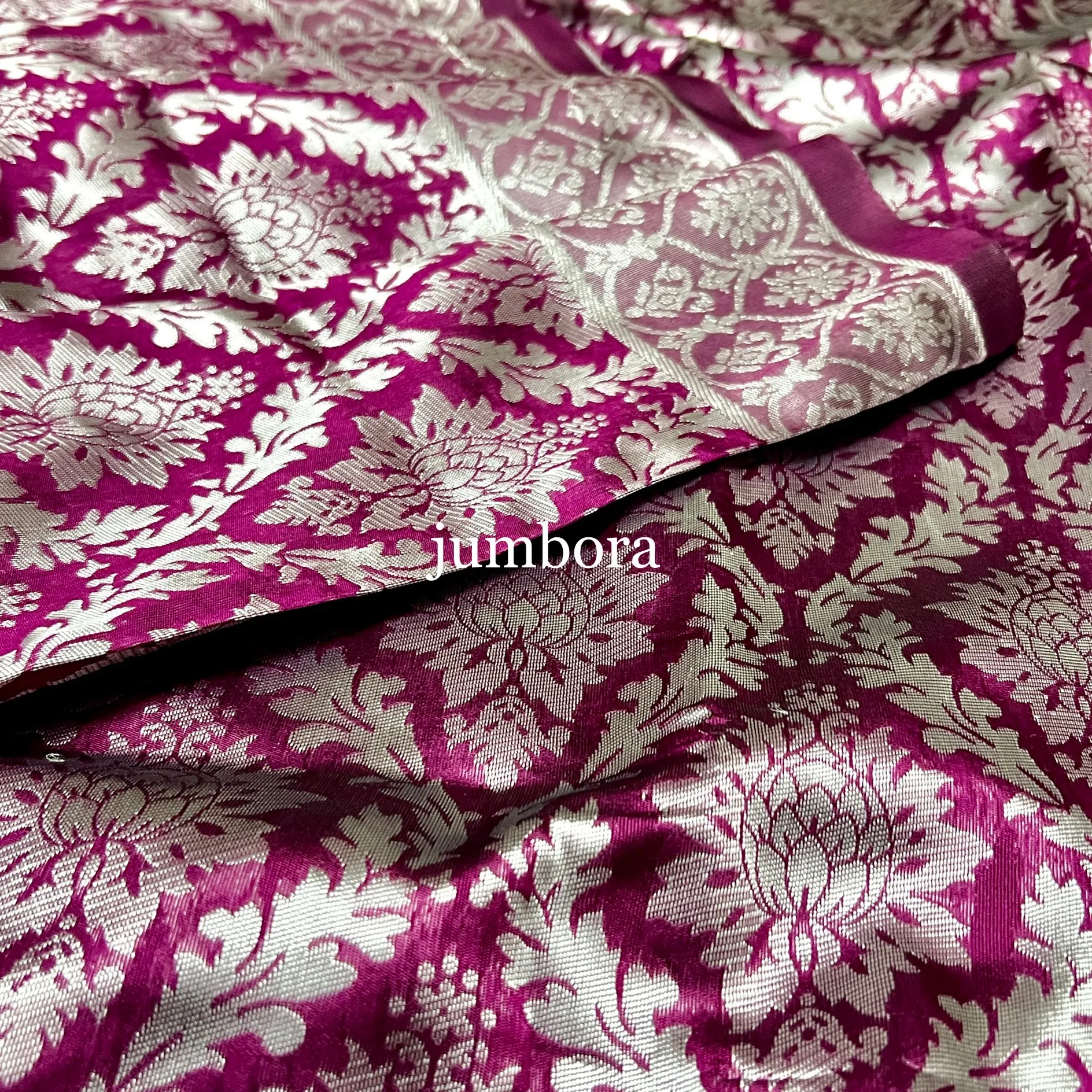 Burgundy Wine Color Brocade Banarasi Tanchoi Silk Saree with Stitched Blouse