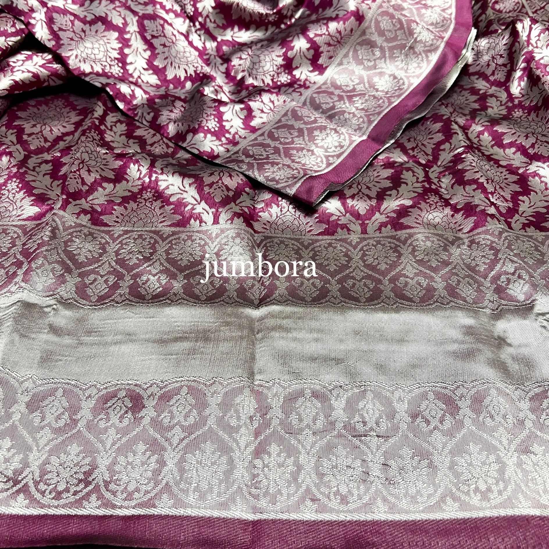 Burgundy Wine Color Brocade Banarasi Tanchoi Silk Saree with Stitched Blouse