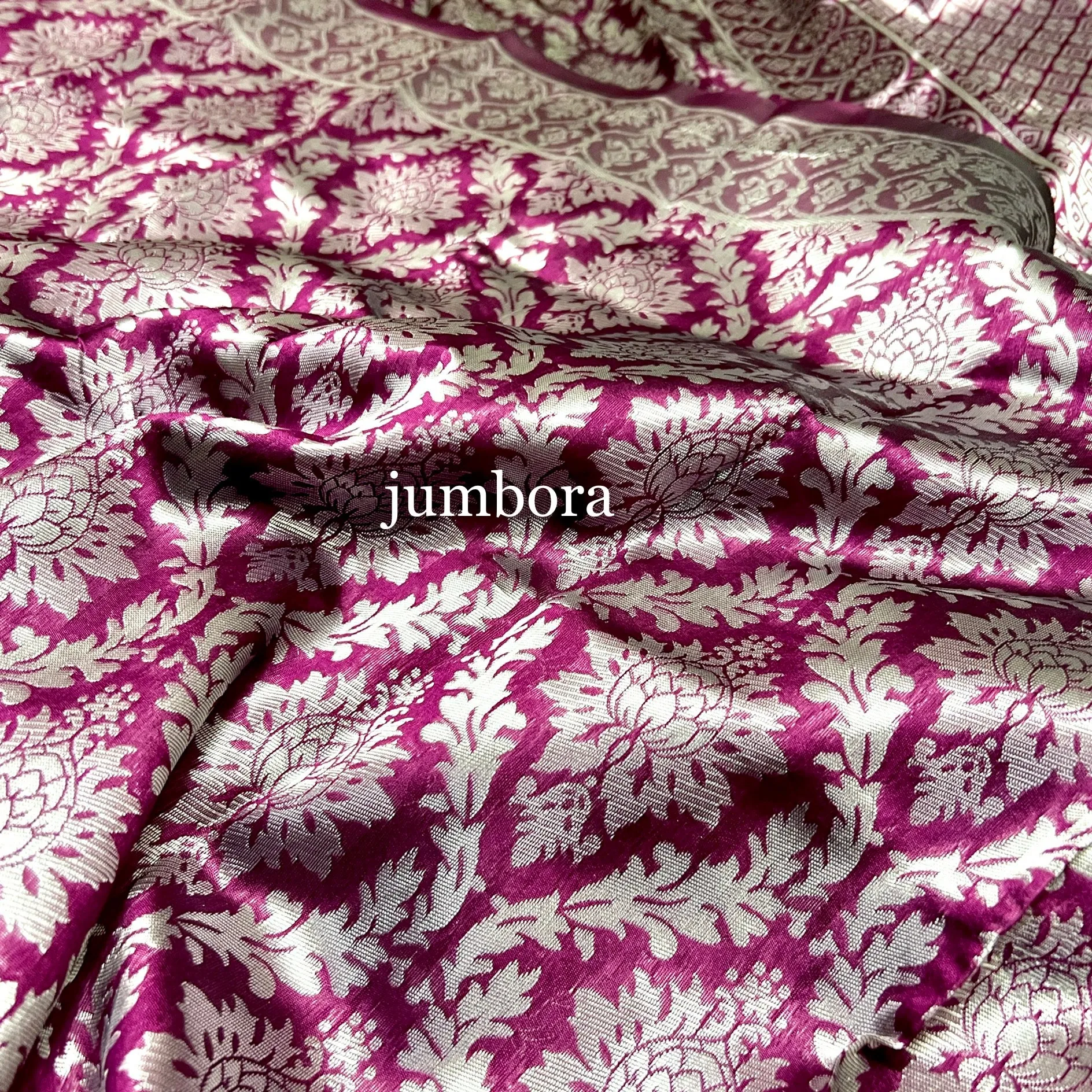 Burgundy Wine Color Brocade Banarasi Tanchoi Silk Saree with Stitched Blouse