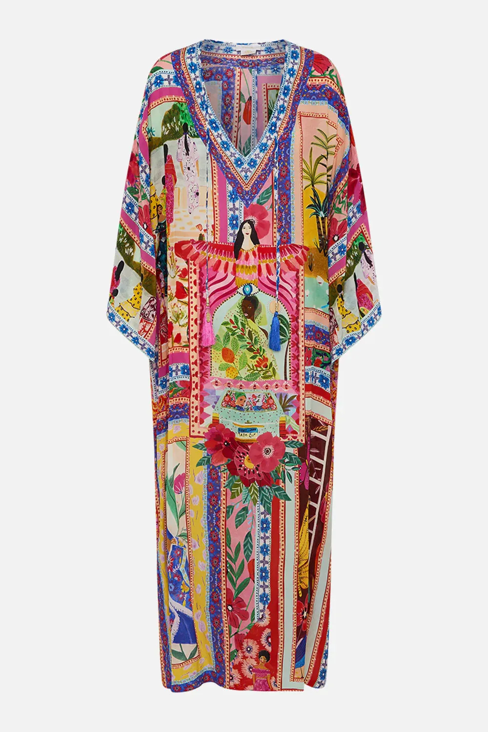 Camilla V Neck Kaftan With Ties - Roeqiyas Realm