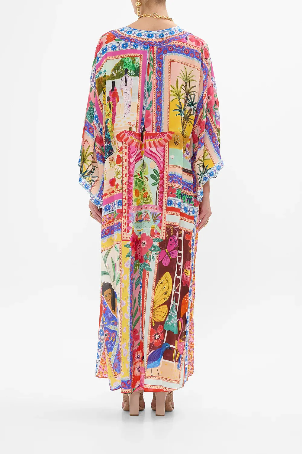 Camilla V Neck Kaftan With Ties - Roeqiyas Realm