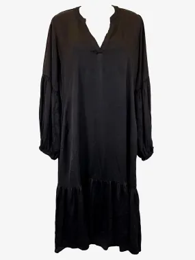 Carolina Elegant Satin Puff Sleeve Maxi Dress Size S