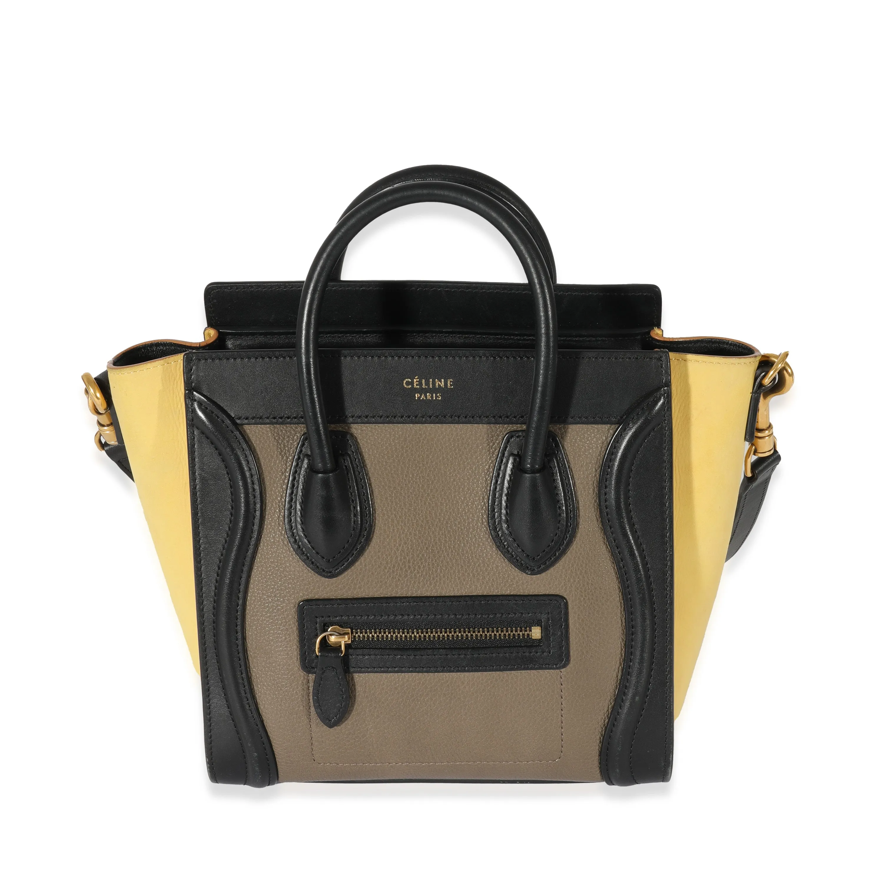 Celine Tricolor Leather Nano Luggage Tote